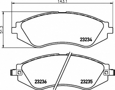 HELLA PAGID 8db355017141 -  Комплект тормозных колодок, дисковый тормоз